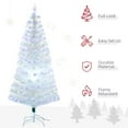 thumbnail image 4 of HOMCOM 6FT Artificial Tree Multi-Colored Prelit Christmas Decor, White, 4 of 10