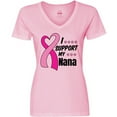 thumbnail image 3 of Inktastic Breast Cancer Awareness I Support My Nana with Pink Ribbon Women's V-Neck T-Shirt, 3 of 5