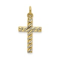 thumbnail image 1 of FB Jewels Sterling Silver Gold-plated Polished and Texture Cross Pendant, 1 of 3