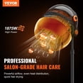 thumbnail image 3 of Secador de pelo VEVOR iónico con capucha, velocidad variable y ajuste de temperatura, 1875 W, con temporizador para salón de belleza, spa en casa, color negro iónico., 3 of 5