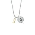 thumbnail image 2 of Delight Jewelry Goldtone Stethoscope Silvertone Script Initial Disc - G - Charm Necklace, 20"+3", 2 of 4
