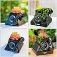 thumbnail image 5 of CIMAXIC 1Pc Retro Black Resin Indoor and Outdoor Decorative Telephone Flower Pot, 5 of 6