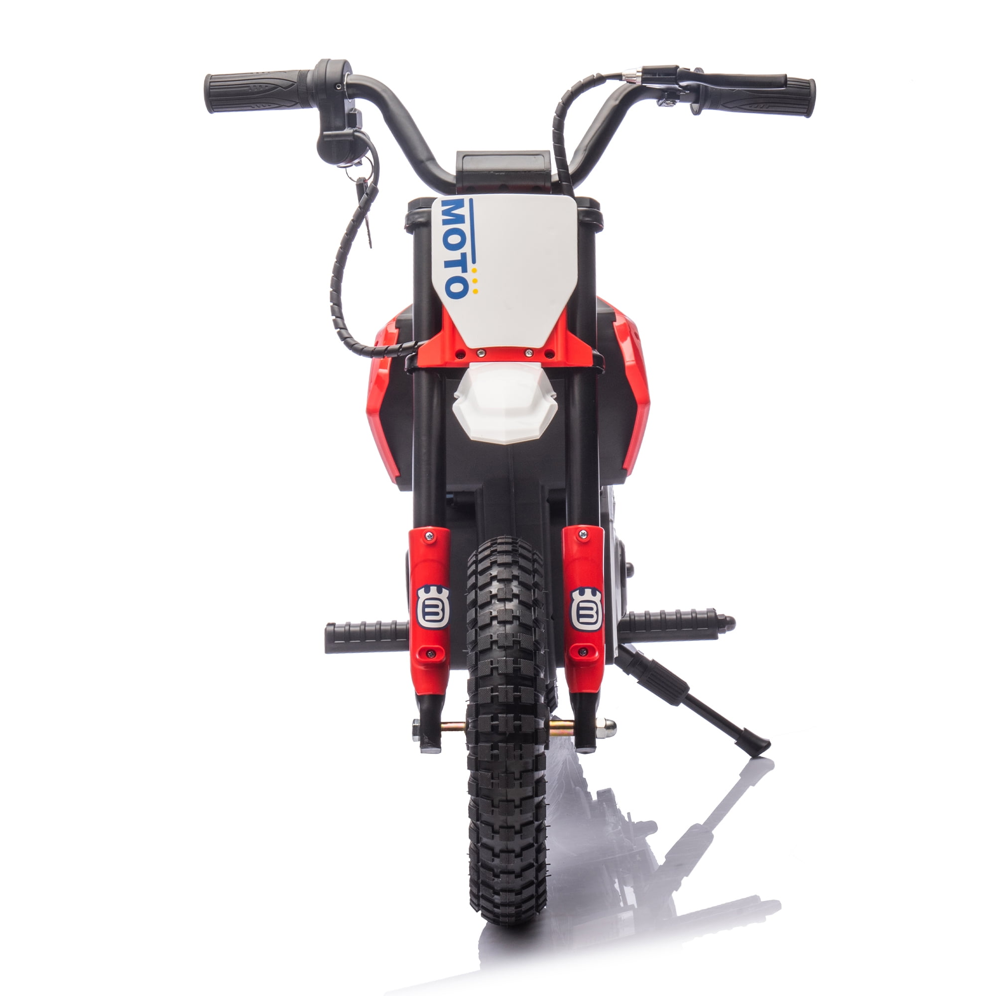 AJOOSOS 24V Kids Electric Dirt Bike, 200W Ride On Motocross Motorcycle for Kids Ages 5-12, 9 mph Max Speed, Bluetooth & Music, Red