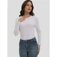 thumbnail image 5 of Womens Long Sleeve Stretch Crew neck T-Shirt Fitted Casual Basic Tops, 5 of 6