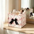 thumbnail image 3 of 1 Pcs Square Desktop Cosmetic Storage Basket, Multi-Functional Small Organizer Container, 6x6x6in Neat Storage Bin for Vanity Bedroom Countertop Sundry Classification, 3 of 7