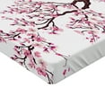 thumbnail image 2 of Ambesonne Japanese Fitted Sheet 2 Pcs Set, Sakura Branch Blossoms, Twin XL, Pink Dark Brown, 2 of 3