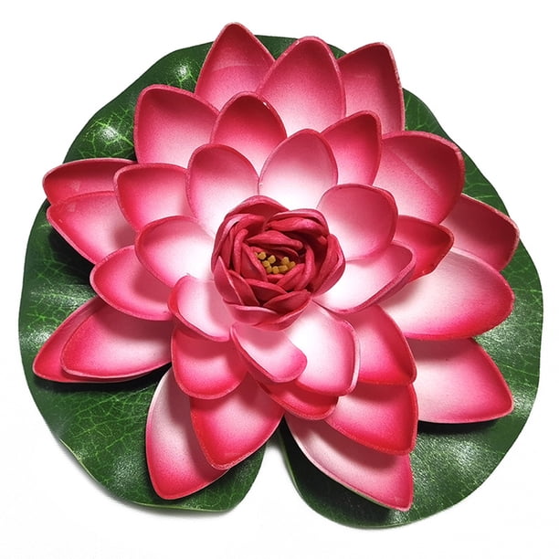 Billuyoard Reemplazo decorativo de loto Artificial de EVA, jardín al aire libre, piscina, paisajismo, fotografía, decoración de flores falsas Decoración del hogar Vino rojo Billuyoard HA082905-04