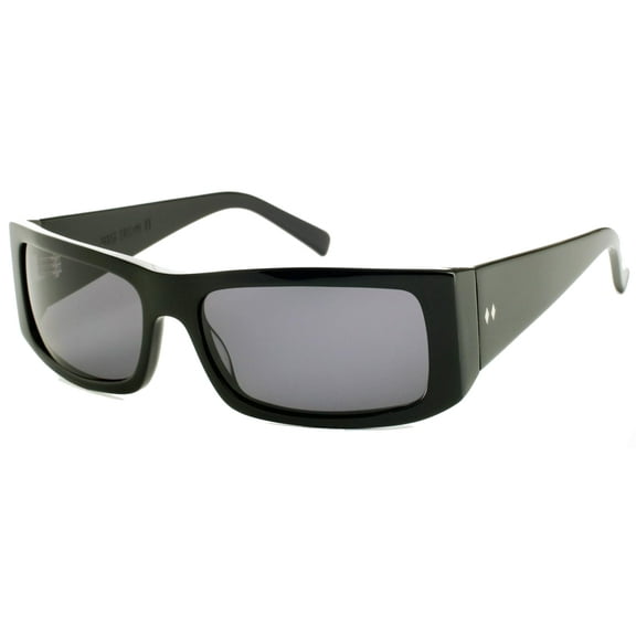 Tres Noir Men's Big Iron Ii Rectangular Large Frame Wrap Sunglasses Hot Rod Biker Rockabilly