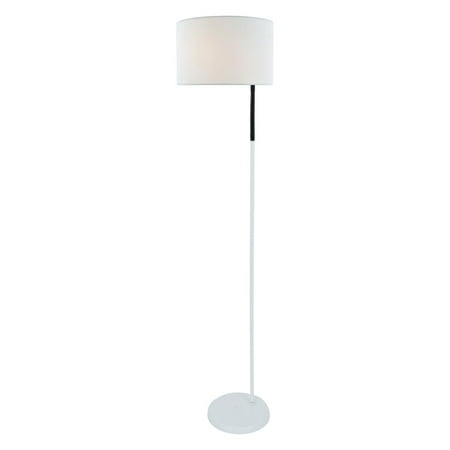 Lite Source Gillian 1-Light Floor Lamp, White Finish with White Fabric Shade