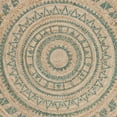 thumbnail image 5 of SAFAVIEH Natural Fiber Zoolander Geometric Jute Area Rug, Aqua/Natural, 6' x 6' Round, 5 of 6
