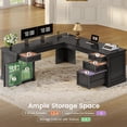 thumbnail image 6 of L Shaped Desk with 4 Drawers and Storage Cabinet, Corner Computer Desk for Home Office, Executive Desk, 6 of 7
