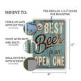 thumbnail image 3 of Vintage-Style "The Best Beer is an Open One" Metal Sign - Humorous Teal Wall Decor with Rustic Bottle Cap Graphic, 3 of 4