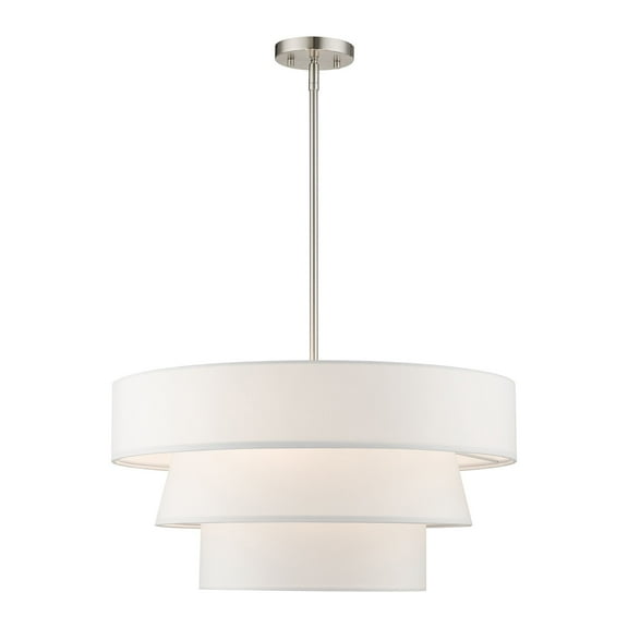 58134-91-Livex Lighting-Warrenville - 4 Light Pendant In Mid-Century Modern Style-18.75 Inches Tall and 23 Inches Wide-Brushed Nickel Finish