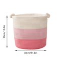 thumbnail image 4 of Pyaiiner Large Cotton Rope Woven Storage Basket Laundry Basket With Handle Cloth Bucket Children'S Room Clothes And Toys Storage Box, 4 of 7