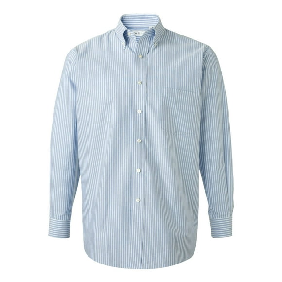 Van Heusen Mens Long Sleeve Oxford Shirt, 2XL, Blue Stripe