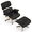 Ash Wood Black-1, variant on Cottinch Top Black Grain Leather, Mid Century Chaise Lounge Chair with Ottoman, Modern Leather Armchair Swivel Accent Chair and Metal Base for Living Room Office, Rosewood Pattern, Black