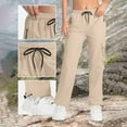 thumbnail image 4 of DDAPJ pyju Women's Hiking Pants Lightweight Quick Dry Cargo Pants Waterproof Travel Fishing Camping Pants with Drawstring Cuffs Beige M, 4 of 8