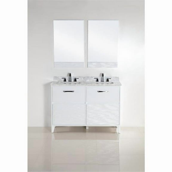 48 in. Double Sink Vanity with White Carrara Top