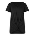 thumbnail image 4 of Womens Clothes Women's Fashion Casual Women's V-Neck Short Sleeve Solid Color Cross Top, 4 of 7