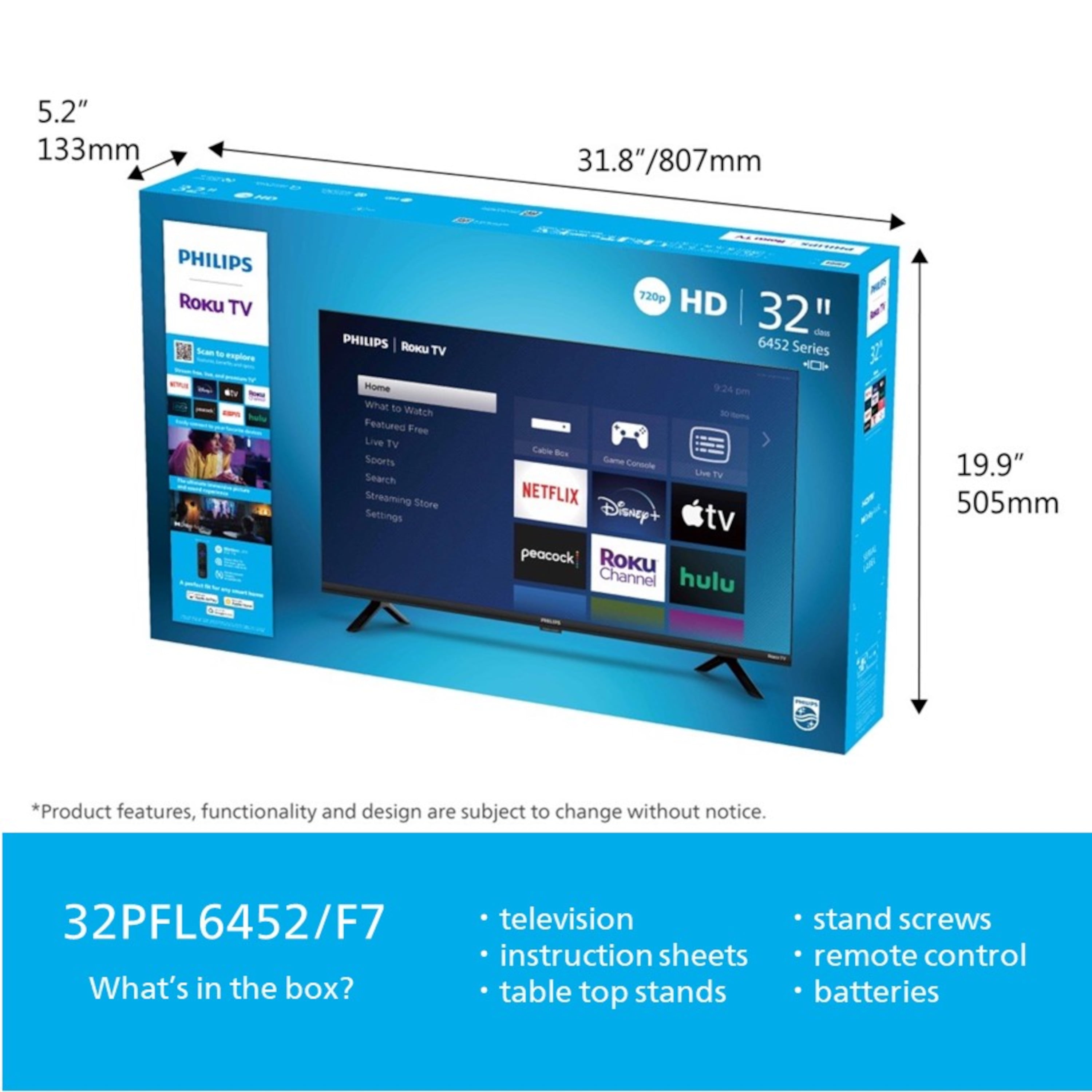 Buy Philips 32 Inch HD Smart Roku LED TV Online UK | Ubuy