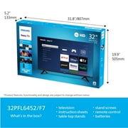 Philips 32 Class HD (720P) Smart Roku Borderless LED TV (32PFL6452/F7)