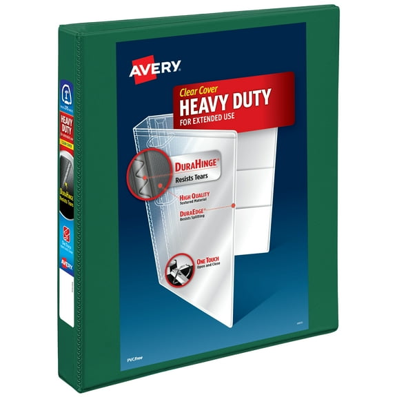 Avery Heavy-Duty Binder, 1" One Touch EZD Rings, Green (79107)