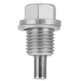 thumbnail image 1 of Tapón de drenaje de sumidero de aceite de motor magnético anodizado M14X1.5mm Universal plateado Cola Tapón de drenaje de aceite magnético, 1 of 6