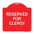 thumbnail image 1 of SignMission A-DES-RW-1818-23214 18 x 18 Po Signe de la Série Designer - Réservé au Clergé & 44; Rouge & Blanc, 1 of 1