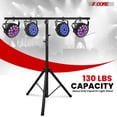 thumbnail image 2 of 5 Core DJ Light Stand Height Adjustable 39-100" Heavy Duty Tripod Stage Lights Stands w Light T Bar, 2 of 8