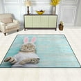 thumbnail image 3 of SKYSONIC Lightweight Soft Area Rugs Easter Cat with Rabbit Ears Floor Mat for Kids Playing Room Hardwood Floor Living Room 63x48 inch Nursery Rugs, 3 of 6