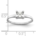thumbnail image 2 of 925 Sterling Silver Solid Polished Solitaire Princess Cubic Zirconia Ring Size 7 Ring for Women, 2 of 2