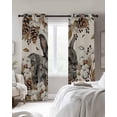 thumbnail image 4 of Grey Rabbits Blackout Curtains for Bedroom Living Room Darkening Curtains 90 Inch Pine Cones Brown Plants Rustic Leaves Vintage Black Out Window Curtain Privacy Window Treatment Drapes 52"x90"x2, 4 of 9
