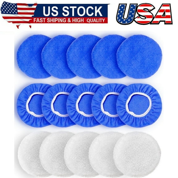 5 to 6 Inch Car Polisher Pad Bonnet, 15Pcs Car Polishing Bonnet Buffing Pads