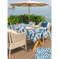 thumbnail image 5 of Outdoor Tablecloths with Umbrella Hole & Zipper, Spring Leaves Tablecloth Rectangle 60x84 Inch, Blue Plants Country Botanical Leaf Beige Waterproof Table Cloth, Patio/Pool/Picnic Table Covers, 5 of 8