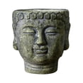 thumbnail image 1 of Maceta con cabeza de Buda, contenedor de plantas, bonsái, adorno creativo, decoración, florero, macetero para interior, escritorio, oficina y exterior Verde, 1 of 8
