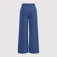 thumbnail image 6 of CHUMUD Jeans for Women Trendy Denim Pants Mid Waisted Straight Wide Leg Pearl-Studded Shimmering Jeans Casual Baggy Business Casual Jeans, 6 of 6