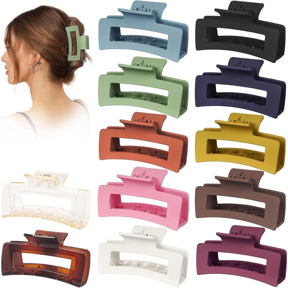 Vigorpace 4.1 Inch Large Hair Claw Clips for Women Thick Thin Hair, Strong Hold Big Banana Hair Clips