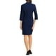 thumbnail image 3 of Conjunto de falda de 2 piezas Inspire Chic para mujer, con chaqueta de solapa y falda lápiz en azul oscuro, 3 of 6