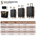 thumbnail image 4 of Stylish 5 Piece Luggage Set Featuring Hardside Expandable Suitcases And Duffel Bags With Easy Spinner Wheels, Black Brown, 4 of 7