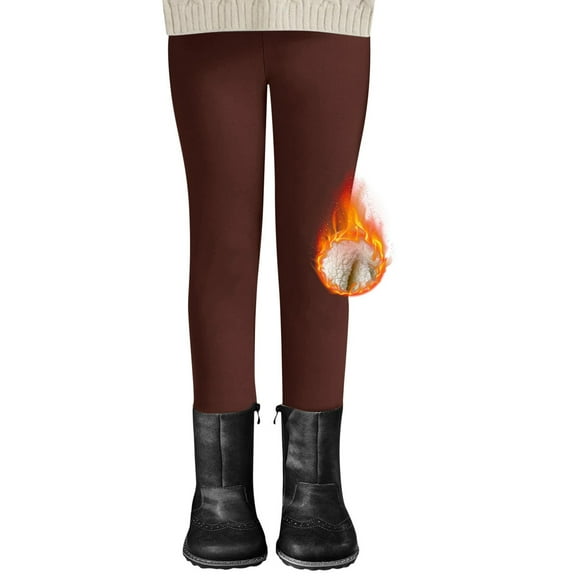 Fgnfyis Girls' Winter Lined Pants Cozy Thermal Bottoms for Outdoor Play Comfortable Cold Weather Wear Durable Soft Stretch Fit Coffee 4-5 Years