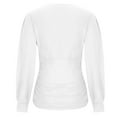 thumbnail image 5 of AXXD White Basic Ladies Tops Summer 2024 Sexy Deep V-neck Long Sleeve Casual Blouse Shirt Tops Undershirt, 5 of 6