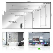 Elecsung 28 inches 4K LED TV webOS Smart Bathroom Waterproof Mirror IP65 SPA Hotel Television WiFi Voice Control ATSC