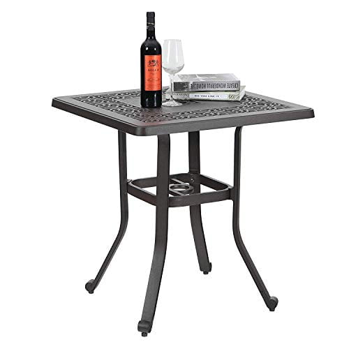 MF Studio Outdoor Patio Cast Aluminum 27.5" Bistro Square Dining Table