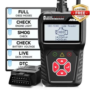 ANCEL AS100 OBD2 Scanner Engine Code Reader Car Diagnostic Tool Free Update Automotive Detectctor Check Engine Light Turn off Analyzer Auto Code Reader ODB 2 Car Diagnostic Tool