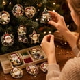 thumbnail image 5 of Christmas Decor Diamond Art Kits for Adult, 12PCS Santa Claus Wooden Pendant Kit, Special Shaped Sparkling Gems, Pre Cut Hanging Hole for Tree Entryway Window, 5 of 7