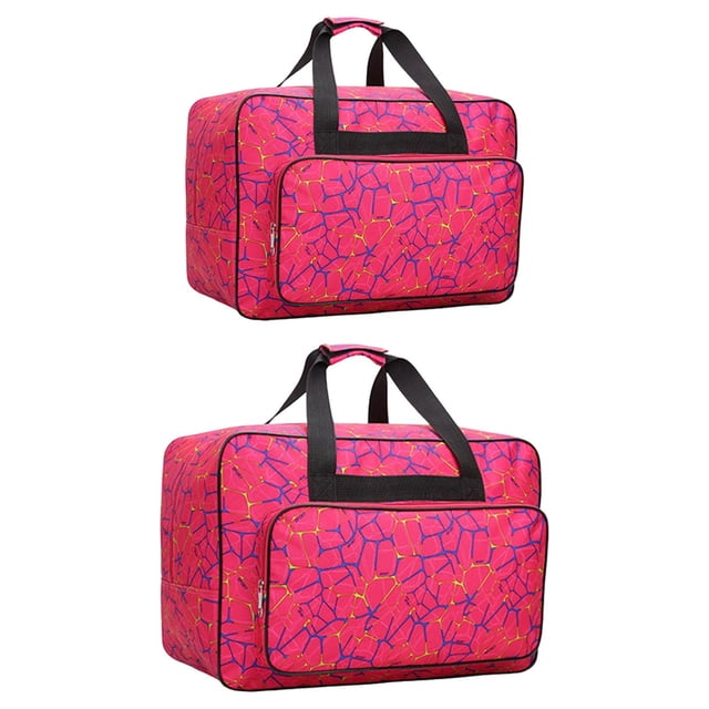jifeng 2 Pcs Étui de Transport pour Machine à Coudre Fournitures de Couture Sac de Machine à Coudre Extérieur Rouge Rose