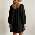 thumbnail image 5 of Sheghy Balloon Long Sleeve Round Neck Mini Dress Oversized Autumn Winter Everyday Wear Black S, 5 of 6