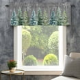 thumbnail image 4 of Green Christmas Tree Farmhouse Short Window Curtain Valances, Winter Snowflakes Grey Watercolor Pine Rod Pocket Kitchen Valances for Living Room Bedroom Bathroom Cafe 54" x 18", 4 of 8