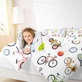 thumbnail image 4 of jejeloiu Colorful Bicycle Queen Comforter Set,Extreme Sport Bedding Comforter Set For Boys Kids Reversible 3pcs, 4 of 8