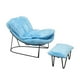 thumbnail image 1 of Mecedora de hierro forjado a escala 1/6, sofá individual, miniatura, chaise longue Azul, 1 of 9